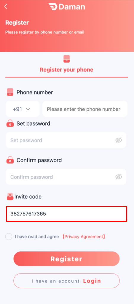 add invitation code